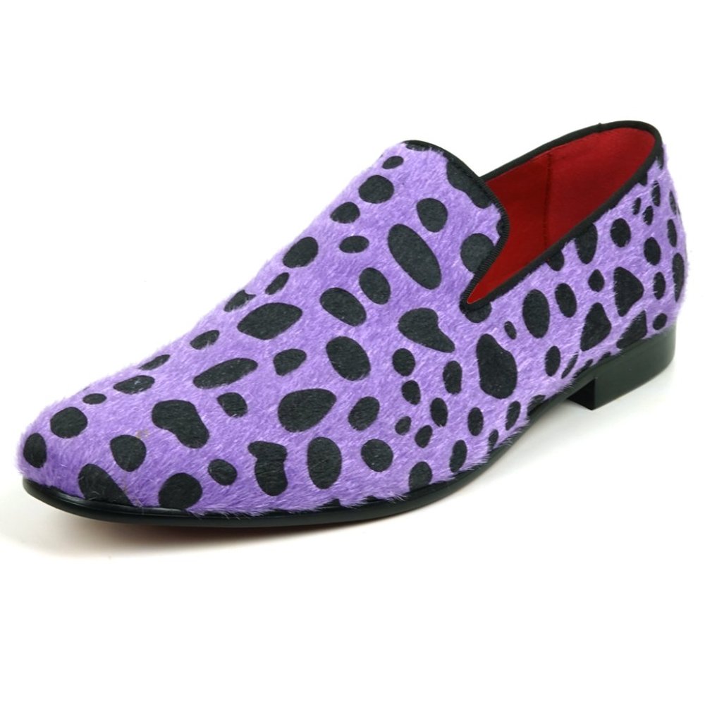 FI-7532 Purple Black Leopard Pony Hair Slip on Loafer Fiesso by Aurelio Garcia